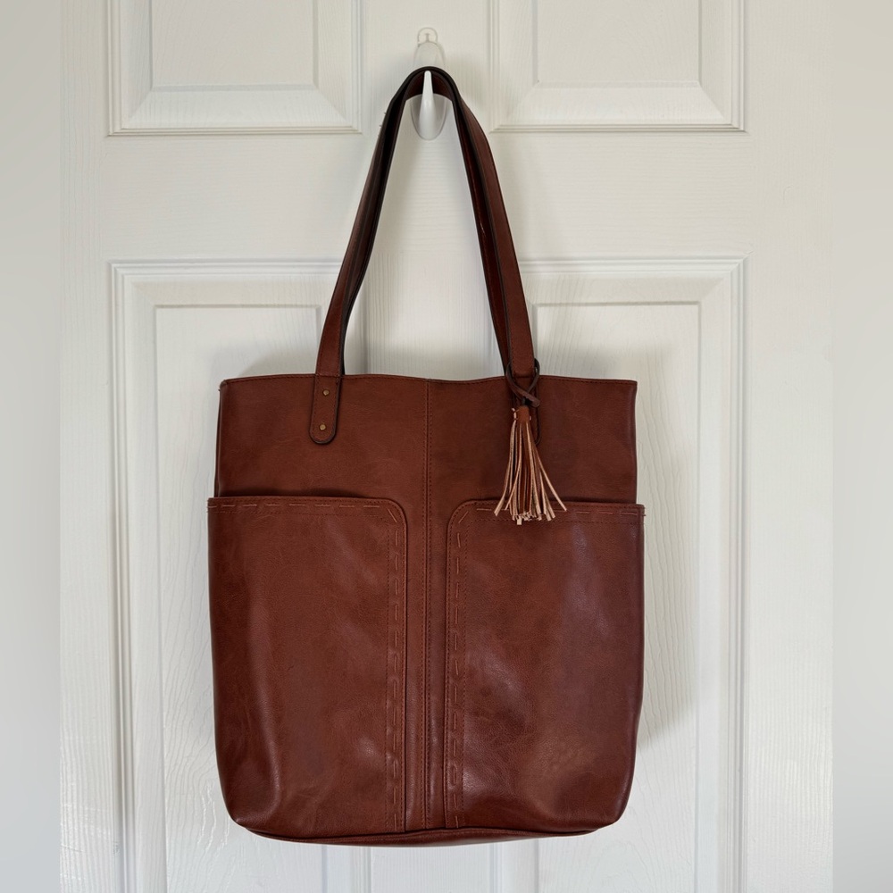Unbranded Brown Leather-Like Tote Bag